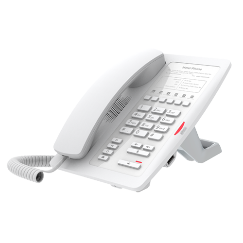 Fanvil H3 Entry-level Hotel IP Phone - No Display, 1 Line, 6 x Programmable Buttons,  HD Voice Quality, USB Charging Port, Dual 10/100 NIC  - White