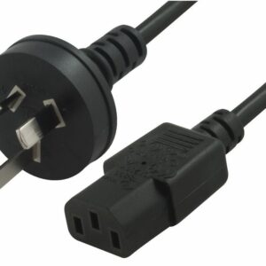 Hypertec AU Power Cable 2m - Male Wall 240v PC to Power Socket 3pin to IEC 320-C13 for Notebook/ AC Adapter Black AU Certified OEM Pack
