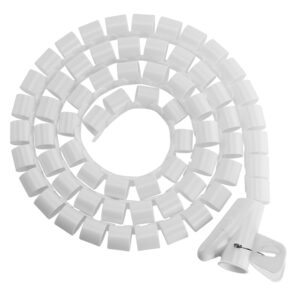 Brateck 20mm/0.79" Diameter Coiled Tube Cable Sleeve  Material Polyethylene(PE) Dimensions 1000x20mm - White
