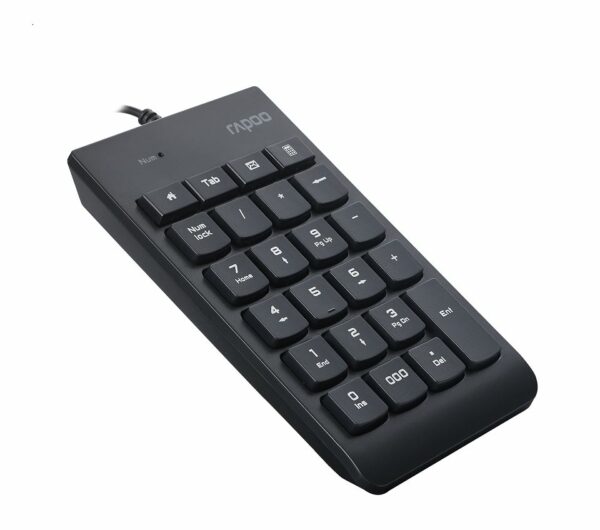 RAPOO K10 Wired Numeric NumberPad Keyboard -  Spill Resistant Design, Laser Carved Keycap, Spill-Resistant Design