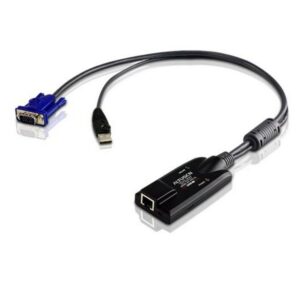 Aten KVM Cable Adapter with RJ45 to VGA  USB, Supports Virtual Media