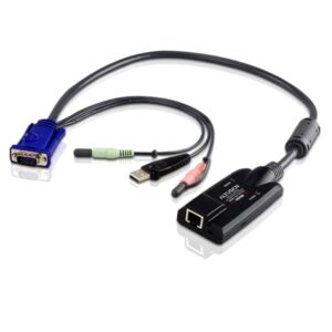Aten KVM Cable Adapter with RJ45 to VGA, USB  Audio to suit KNxxxxV, KM0932 series