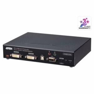 Aten DVI-I Dual Display KVM over IP Transmitter with Software Decoder Ability, Supports power/network failover, Superior video quality