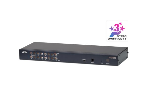 Aten Rackmount KVM Switch 16 Port Multi-Interface Cat 5, KVM Cables NOT Included, Daisy Chainable for up to 512 Devices,