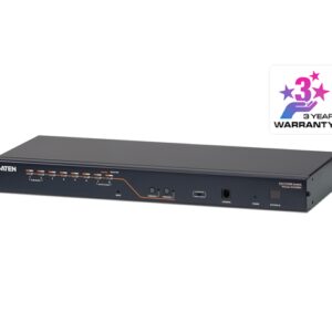 Aten Rackmount KVM Switch 2 Console 8 Port Multi-Interface Cat 5, KVM Cables NOT Included, Daisy Chainable for up to 128 Devices,