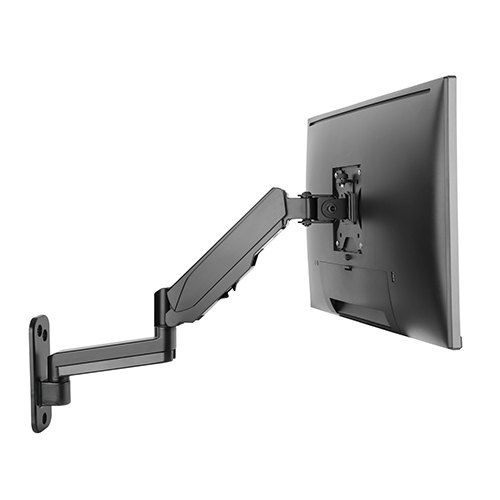 Brateck Single Screen Wall Mounted Articulating  Gas Spring Monitor Arm 17″-32″,Weight Capacity (per screen) 8kg
