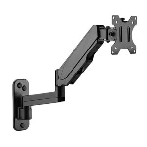 Brateck Single Screen Wall Mounted Articulating  Gas Spring Monitor Arm 17"-32",Weight Capacity (per screen) 8kg