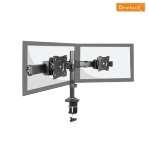 Brateck Dual Monitor Arm with Desk Clamp VESA 75/100mm Fit Most 13"-27" Monitors Up to 8kg per screen(LS)