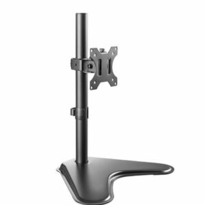 Brateck Single Free Standing Screen Economical double Joint Articulating Stell Monitor Stand Fit Most 13"-32" Monitor Up to 8 kg VESA 75x75/100x100