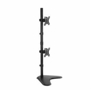 Brateck Dual Free Standing Screens Economical Double Joint Articulating Steel Monitor Stand Fit Most 13"-32"Monitors Up to 8kg per screenVESA 100x100