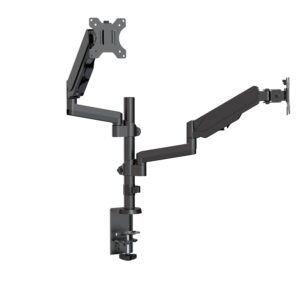 Brateck Dual Monitor Full Extension Gas Spring Dual Monitor Arm (independent Arms) Fit Most 17"-32" Monitors Up to 8kg per screen VESA 75x75/100x100