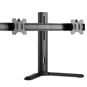 Brateck Dual Free Standing Screen Classic Pro Gaming Monitor Stand Fit Most 17"- 27" Monitors, Up to 7kgp per screen-Black Color VESA 75x75/100x100