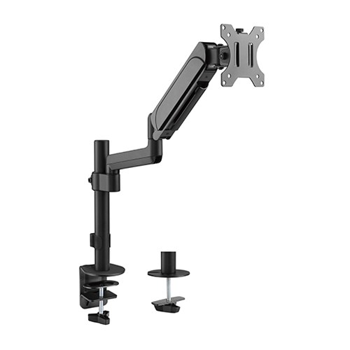 Brateck Single Monitor Pole-Mounted Gas Spring Monitor Arm Fit Most 17" - 32" Monitor Up to 9Kg Per screen VESA 75x75/100x100