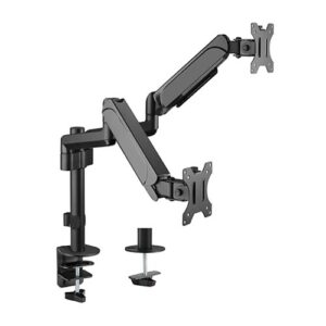 Brateck Dual Monitors Pole-Mounted Gas Spring Monitor Arm Fit Most 17"-32" Monitors Up to 9kg per screen VESA 75x75/100x100