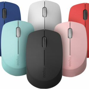 RAPOO M100 2.4GHz  Bluetooth 3 / 4 Quiet Click Wireless Mouse Blue -  1300dpi Connects up to 3 Devices, 9 months Battery Life