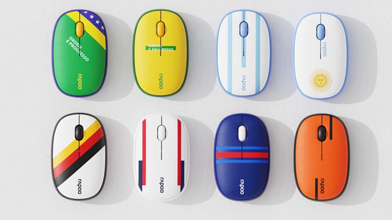 RAPOO Multi-mode wireless Mouse  Bluetooth 3.0, 4.0 and 2.4G Fashionable and portable, removable cover Silent switche 1300 DPI Germany- world cup