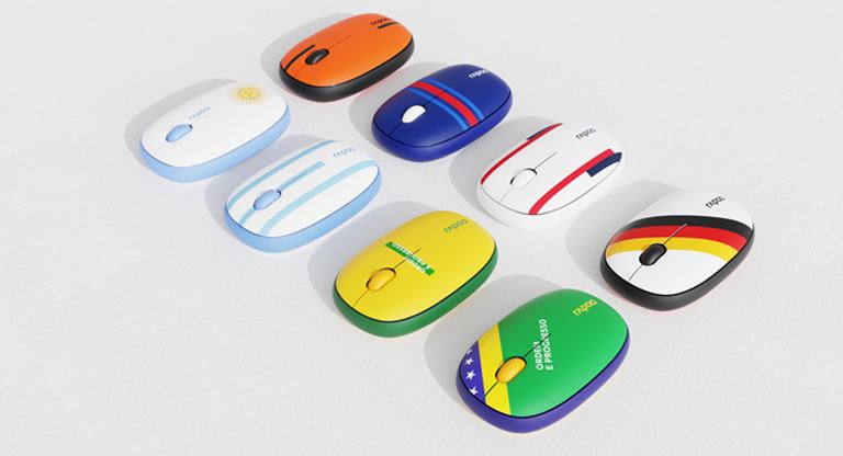 (LS) RAPOO Multi-mode wireless Mouse  Bluetooth 3.0, 4.0 and 2.4G Fashionable and portable, removable cover Silent switche 1300 DPI France – world cup