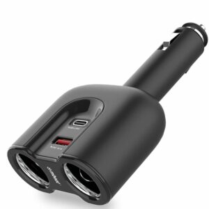 (LS) mbeat® Gorilla Power Dual Port USB-C PD  QC3.0 Car Charger with Cigar Lighter Splitter