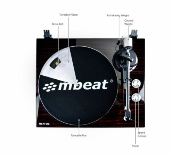 mbeat® PT-18K Bluetooth Turntable Player (MMC, USB, Anti-skating, Preamplifier)