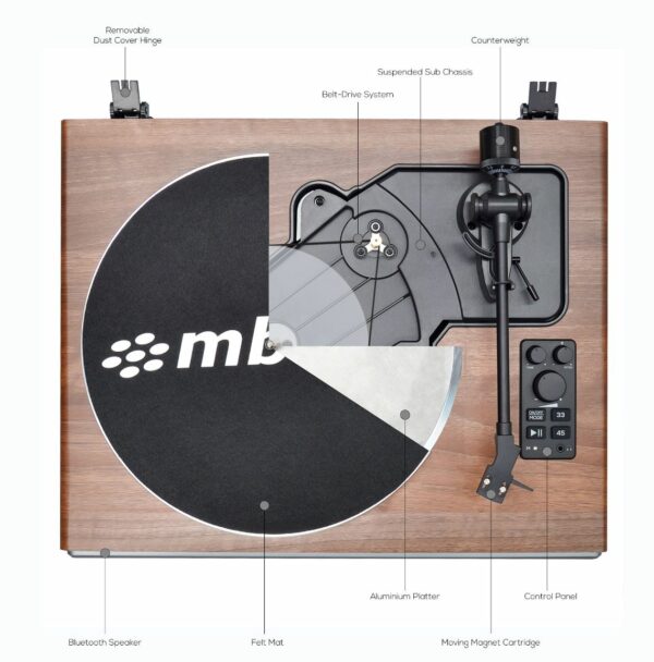 mbeat®  Hi-Fi Turntable with Bluetooth Speaker
