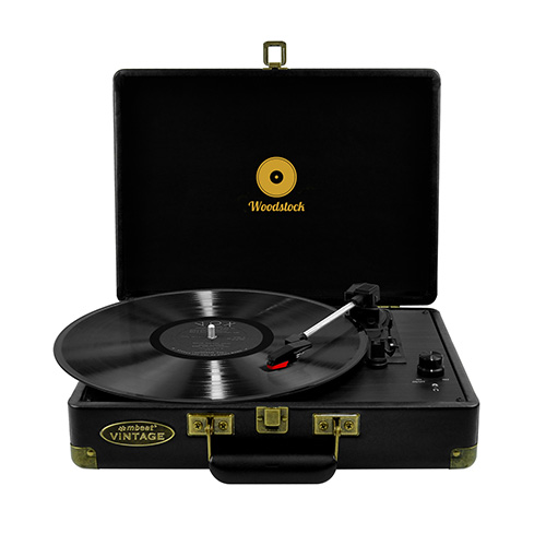 mbeat® Woodstock Retro Turntable Player BLACK