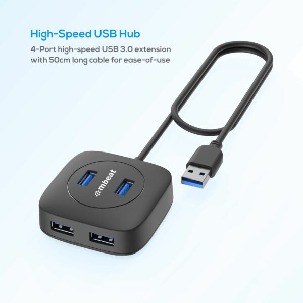 mbeat®  4-Port USB 3.0 Hub - High Speed Data Transfer