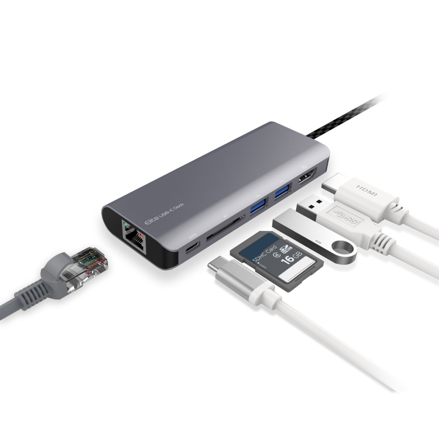 mbeat®  “Elite” USB Type-C Multifunction Dock – USB-C/4k HDMI/LAN/Card Reader/Aluminum Casing/Compatible with MAC/Desktop PC Notebook Laptop Devices