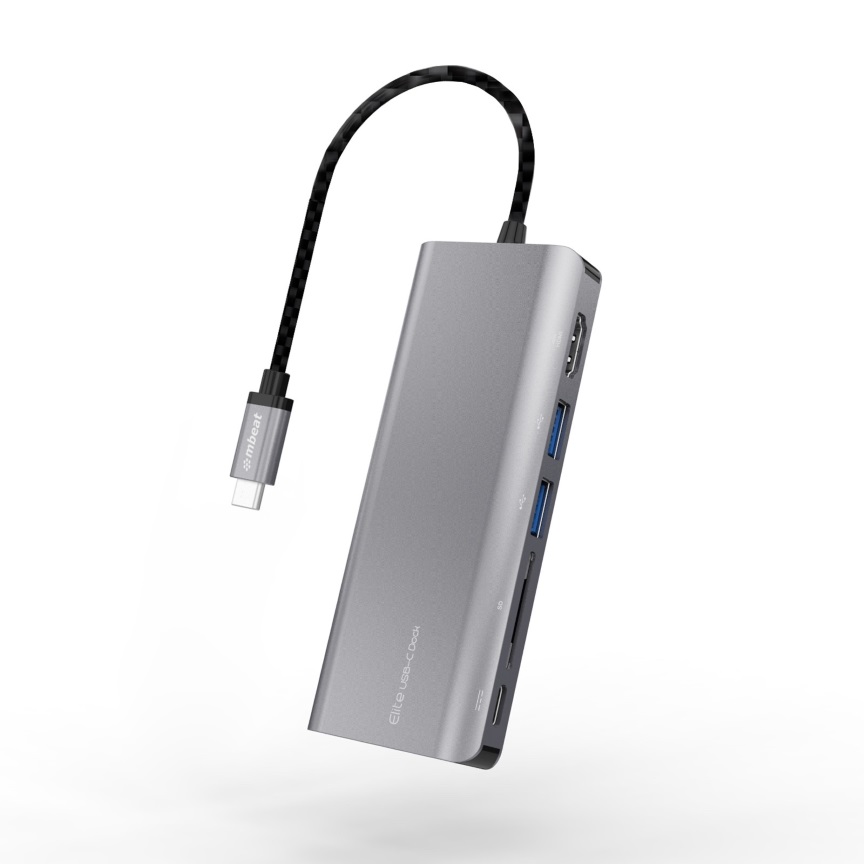 mbeat®  “Elite” USB Type-C Multifunction Dock – USB-C/4k HDMI/LAN/Card Reader/Aluminum Casing/Compatible with MAC/Desktop PC Notebook Laptop Devices