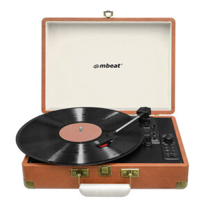 mbeat® Woodstock Retro Turntable Recorder with Bluetooth  USB Direct Recording - Built-in Dual Speakers, Aux-in-out, Bluetooth Speaker Function