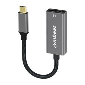mbeat Elite USB-C to Display Port Adapter  -Converts USB-C to DisplayPort female port, 4K@60Hz (3840×2160),  15cm - Space Grey