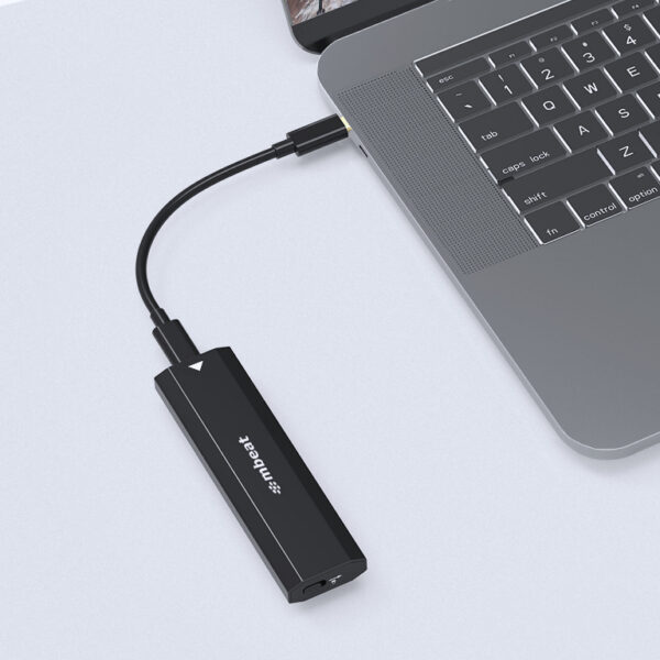 mbeat Elite USB-C to M.2 SSD Enclosure - Pocket Size, Ultra Durable, Supports M Key, B+M Key SSD Size 2230, 2242, 2260, 2280, NVME, SATA, 50cm Cable