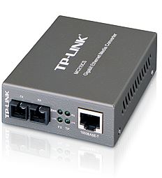 TP-Link MC210CS 1000Mbps RJ45 to 1000Mbps single-mode SC fiber Converter, Full-duplex, up to 15Km, switching power adapter, chassis TL-MC1400 rack-mou