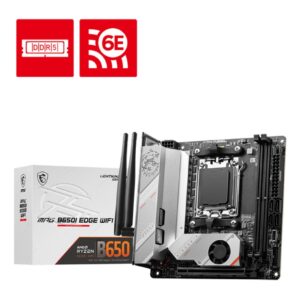 MSI MPG B650I EDGE WIFI AMD AM5 M-ITX Motherboard, 2x DDR5 ~64GB, 1x PCI-E x16, 2x M.2, 4x SATA, 2x USB2.0, 5x USB 3.2, 1x USB-C