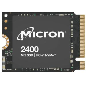 Micron/Crucial 2400 2TB M.2 2230 NVMe SSD 4500/4000 MB/s 650K/700K 600TBW 2M MTTF AES 256-bit for Lenovo Legion Go Valve Steam Deck Asus Rog Ally