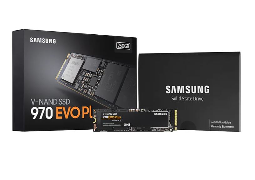 Samsung 970 EVO Plus 250GB PCIe NVMe SSD MLC 3500MB/s 2300MB/s 250K/550KIOPS 150TBW 5yrs wty