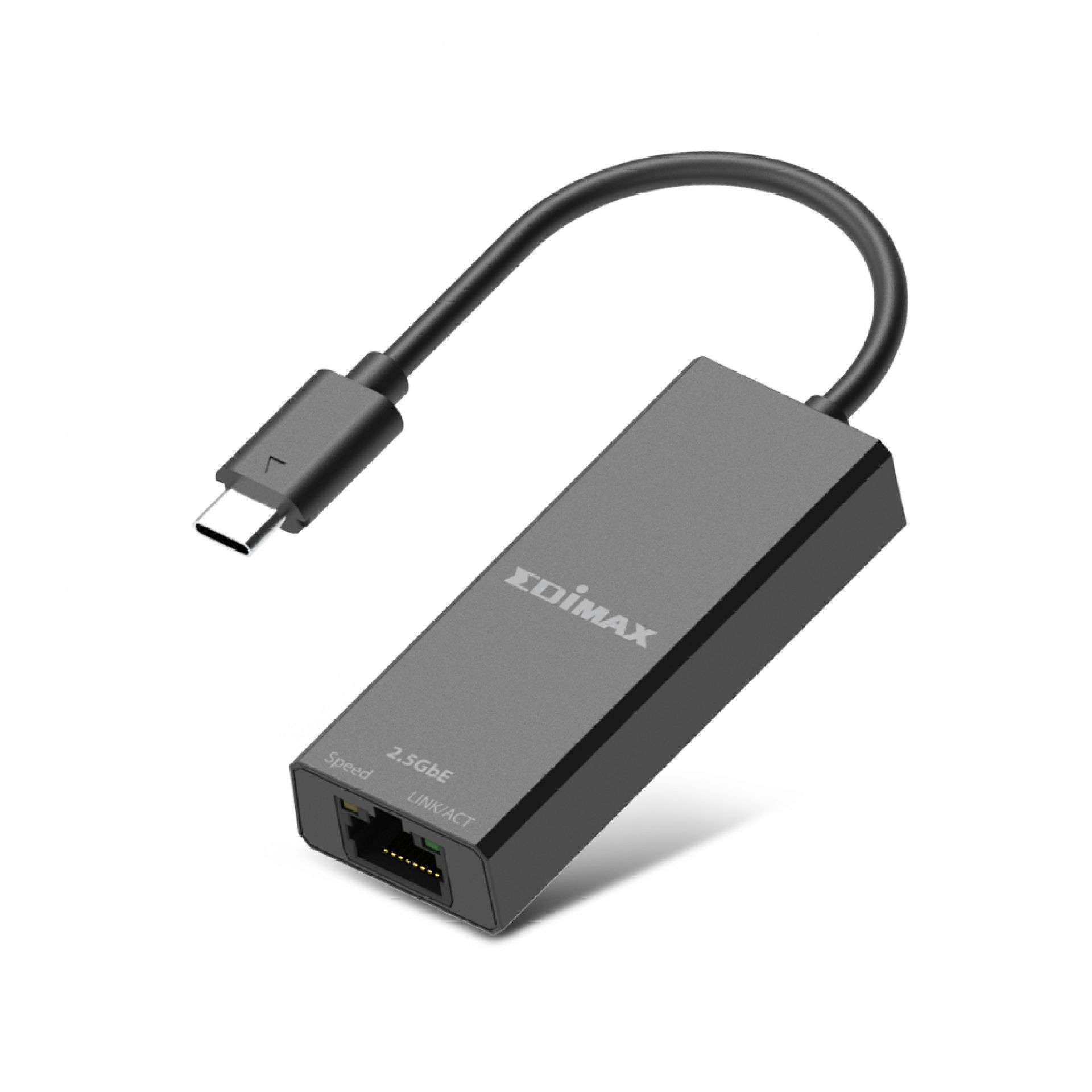 Edimax EU-4307 V2 USB Type-C to 2.5G Gigabit Ethernet Adapter Up To 100M/1Gbps / 2.5Gbps LED Indicator Plug and Play- Black
