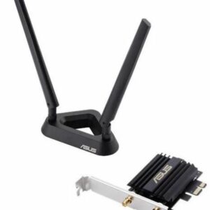 ASUS PCE-AX58BT AX3000 Dual Band PCI-E WiFi 6 (802.11ax) Adapter 2 EXT Antennas , Supports 160MHz, Bluetooth 5.0, WPA3, OFDMA and MU-MIMO ( NIC )