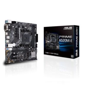 ASUS AMD A520M PRIME A520M-E (Ryzen AM4) Micro ATX Motherboard with M.2 support, 1 Gb Ethernet, HDMI/DVI/D-Sub, SATA 6 Gbps, USB 3.2 Gen 2 Type-A