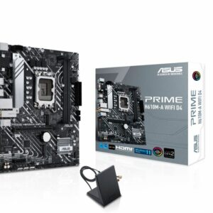 ASUS H610M PRIME H610M-A WIFI D4 Intel LGA 1700  mATX Motherboar 2xDDR4~64GB PCIe 4.0, dual M.2 slots, Intel® 1 Gb Ethernet, WIFI 5, DisplayPort, HDMI