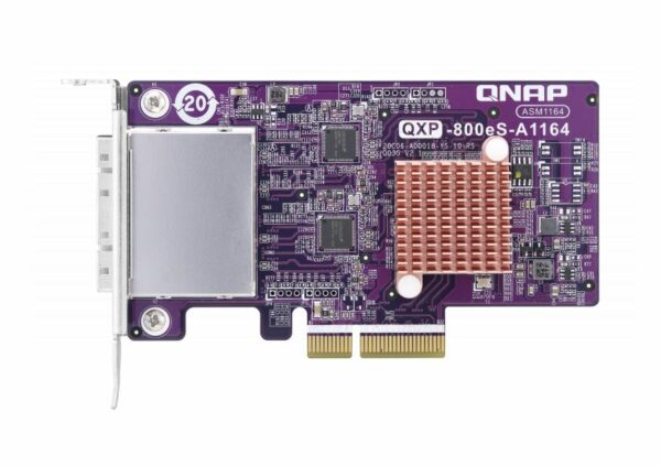QNAP QXP-400eS-A1164 1-port SFF-8088 SATA host bus adapter, 4 x SATA 6Gb/s , PCIe 3.0 x2, for TL SATA JBOD