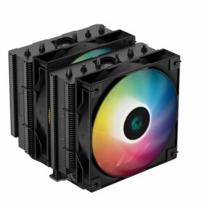 DeepCool AG620 Black ARGB Dual-Tower CPU Cooler, 2x 120mm Fan, 6 Copper Heat Pipes, Intel LGA2066/2011-v3/2011/1700/1200/1151/1150/1155 AMD AM5/AM4