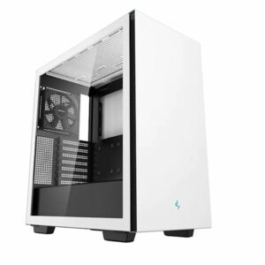 DeepCool CH510 White Mid-Tower ATX Case, Tempered Glass, 1 x 120mm Fan, 2 x 3.5" Drive Bays, 7 x Expansion Slots