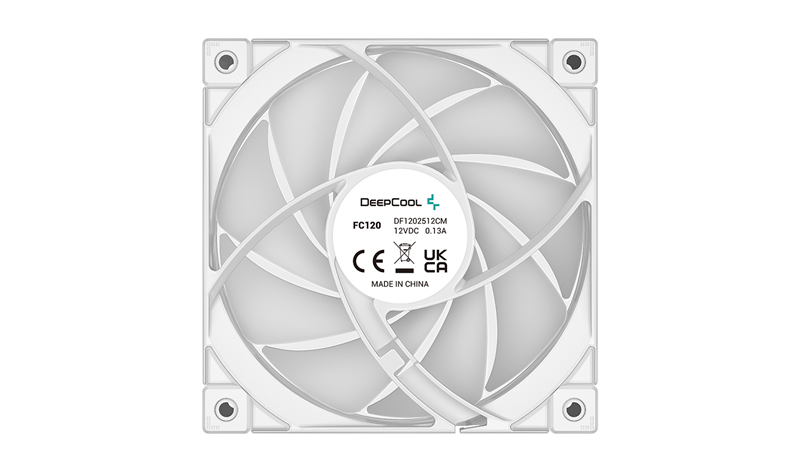 DeepCool FC120 White 3 in 1 (3-Pack)  Cooling Fan, 4-pin PWM, Hydro Bearing, 12V DC 0.13 A 1.56W, ARGB LED, Daisy-Chainable