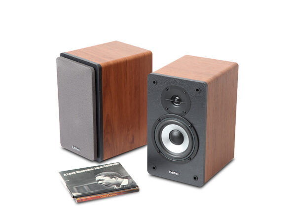 Edifier R1280T - Lifestyle Bookshelf Speakers Brown - 3.5mm AUX/Dual RCA, 42W,  MDF Wooden Enclosure