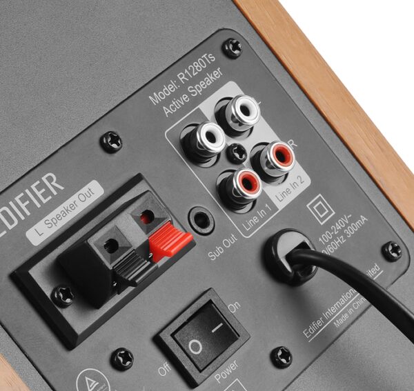 Edifier R1280Ts Multimedia 2.0 Studio Speakers - Dual RCA, Studio Quality Sound, 42W RMS, Side Panel Control, Remote Control