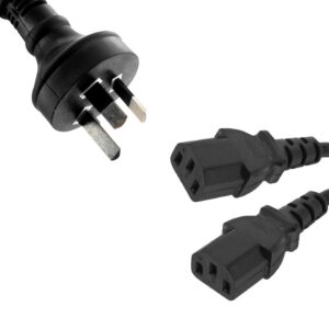 8Ware Power Cable 2m 3-Pin AU to 2 IEC C13 Male to Female (Formerly RC-3081)