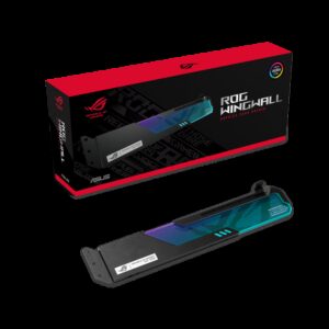 ASUS ROG-WINGWALL-HOLDER Graphics Card Holder Supports All ATX Size Chassis, Eliminate Sag, Tough Aluminium Alloy, Swappable Acrylic Plate, Aura Sync