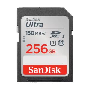 SanDisk Ultra 256GB SDHC SDXC UHS-I Memory Card 150MB/s Full HD Class 10 Speed Shock Proof Temperature Proof Water Proof X-ray Proof Digital Camera