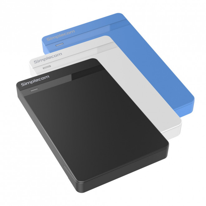 Simplecom SE203 Tool Free 2.5″ SATA HDD SSD to USB 3.0 Hard Drive Enclosure – White Enclosure