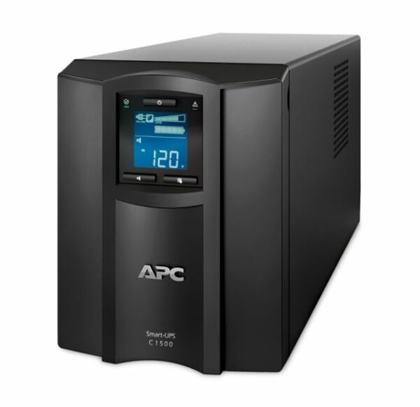 APC Smart-UPS C, Line Interactive, 1500VA, Tower, 230V, 8x IEC C13 outlets, SmartConnect port, USB and Serial communication, AVR, Graphic LCD